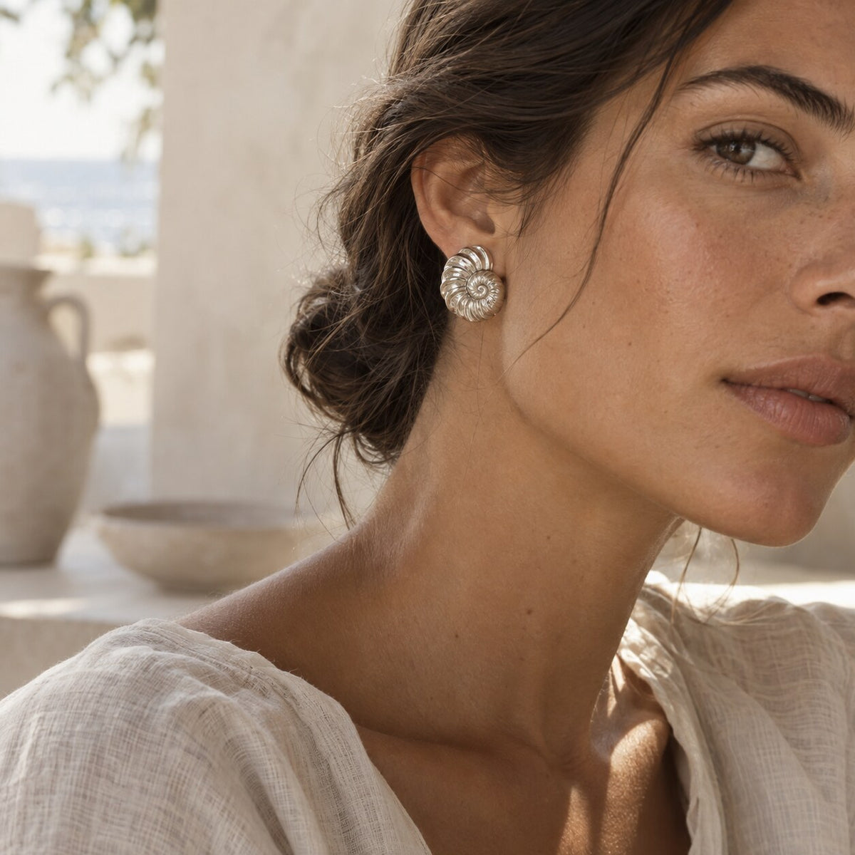Aretes Caracola - vista editorial