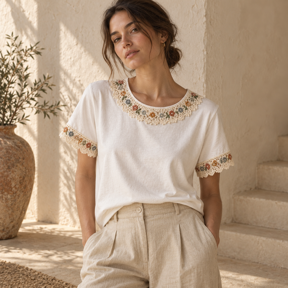 Playera Encaje - vista editorial